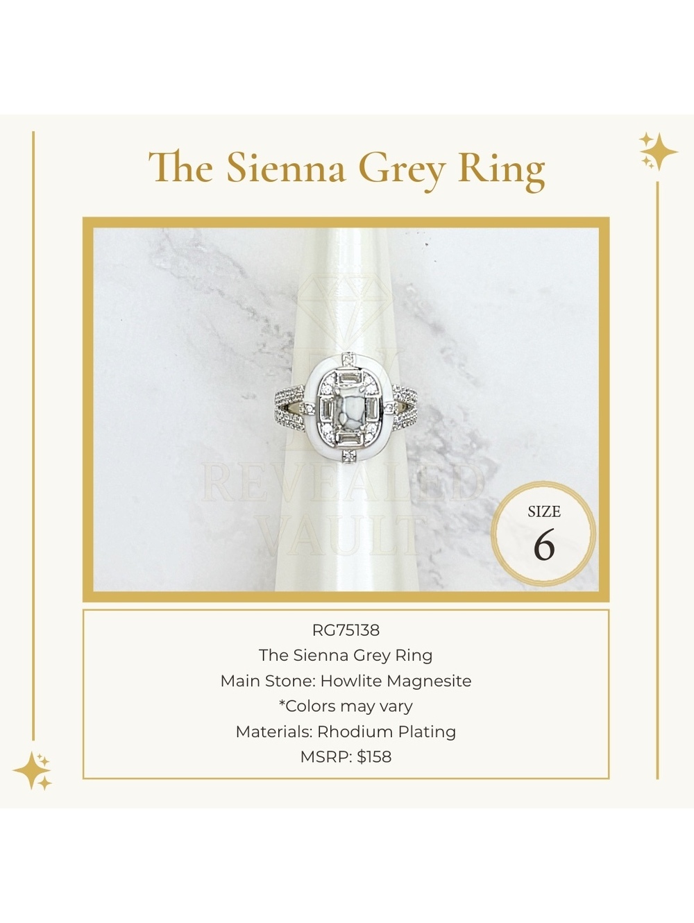 The Sienna Grey Ring - Size 6 - OG